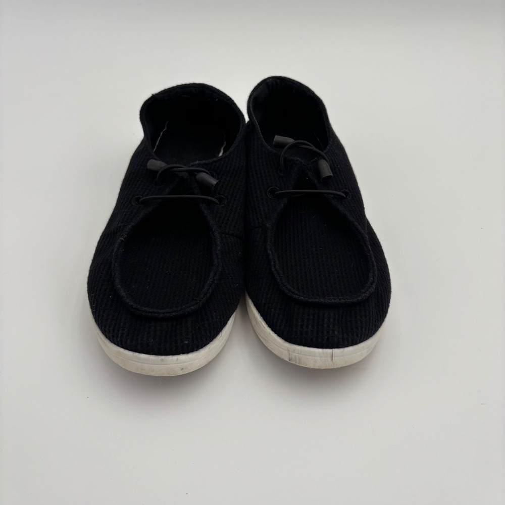 True Religion Zaira Sneakers‎ Womens Size 7 Black Good Waffle Knit Slip On Shoes